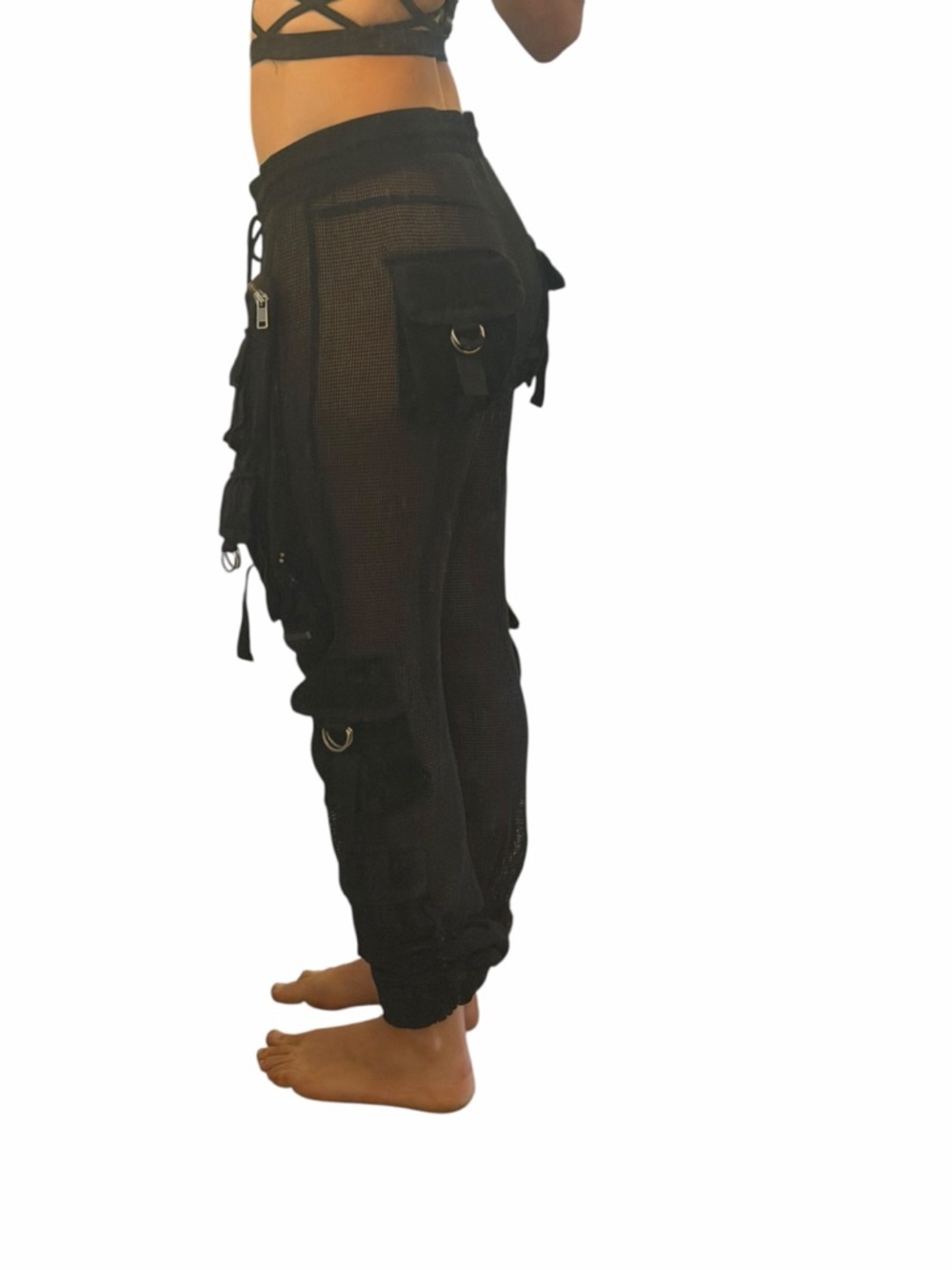 Black Tactical Cargo Jogger Pants - Picture 5 of 6